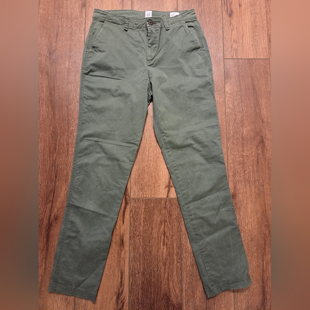 GAP Women's Olive Girlfriend Khaki Pants 10 TALL